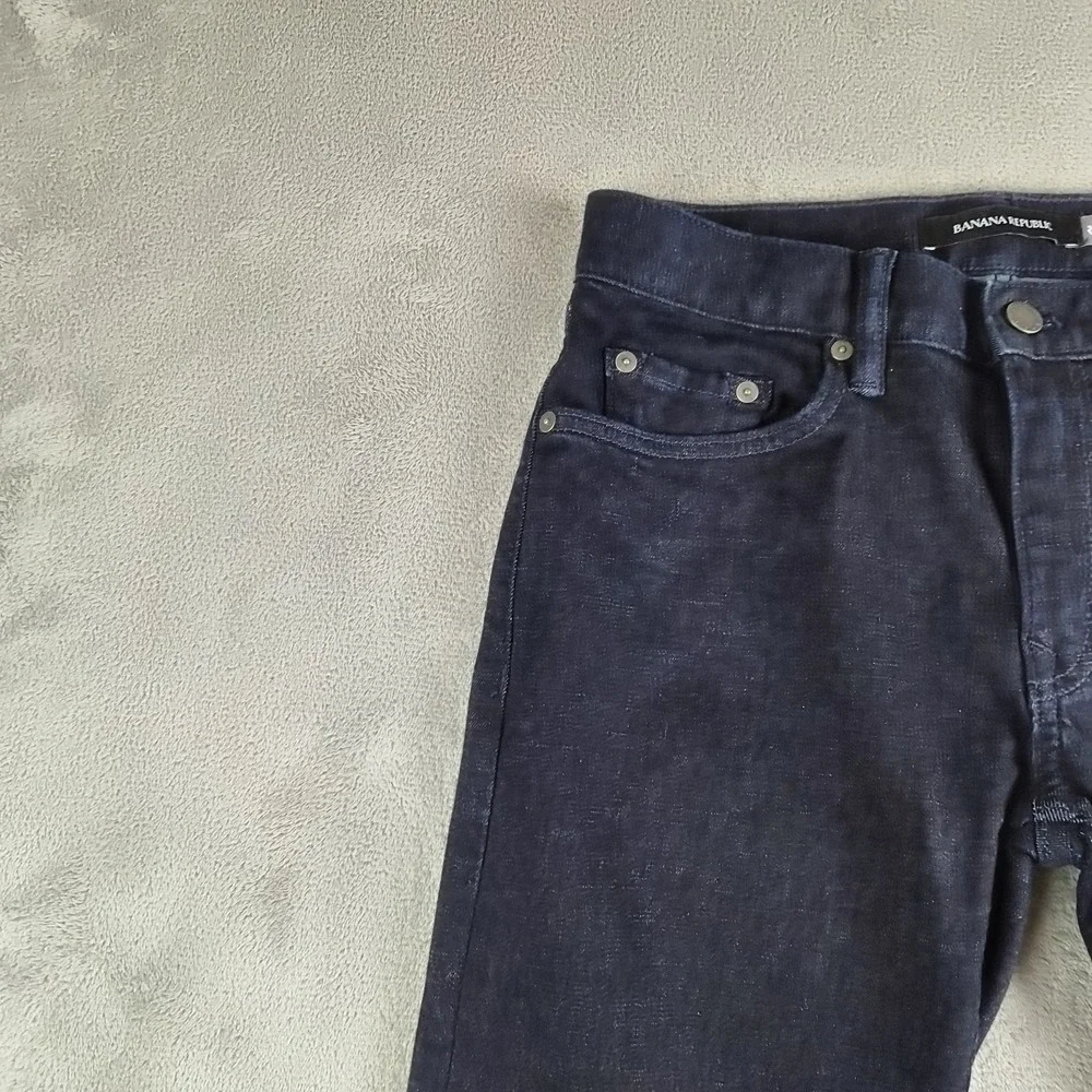 Banana Republic Selvedge Jeans Mens 29x30 Blue Denim Dark Wash Straight Stretch